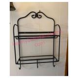 Longaberger Wrought Iron Wall Shelf w/Hooks