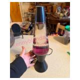 (K) 16in Lava Lamp w/ Black Base & Purple Wax