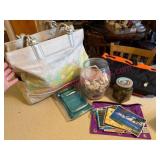 (LR) Postcards, Seashells, Bags & Marbles