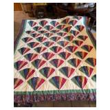 (H) Lap Quilt w/ Fan Pattern