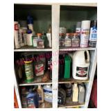 (BARN) White Cabinet Contents: Oils-Paint-More