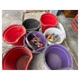 (G) Buckets & Horse Supplies Lot