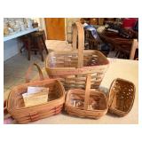 (K) 4 Longaberger Handwoven Baskets