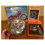 (LR)ï¿½Harley Chrome Air Cleaner Cover & 3 Books