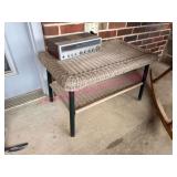 (BP) Wicker Table w/ Metal Legs & Shelf