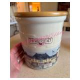 Longaberger Pottery 7in Crock w/ Lid