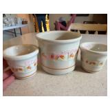 Longaberger Pottery Candy Corn Crock & Votives