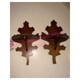 (LR) Wooden Leaf Wall Shelves