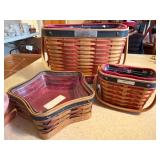 (K)ï¿½3 Longaberger Star Baskets Collection