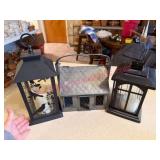 (K) 3 Metal Lanterns w/Varied Designs