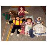 (LR) Vtg Dolls & Riding Sticks Assortment