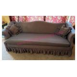 Older Blue Sofa W/Ruffled Skirt