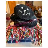 (LR) Blankets & Cat Pillow