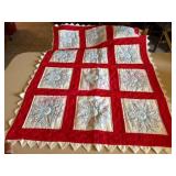 (H) Embroidered Snowflake Baby Quilt