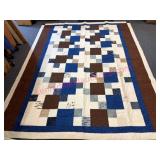 New Blue & Brown Patchwork Quilt (unfinished)