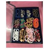 Vtg Jewelry in 12x16 Blue Display Case #2