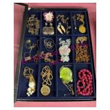 Vtg Jewelry in 12x16 Blue Display Case #3