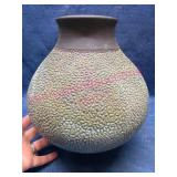 Spears Signed Handmade Textured Pottery 10in Vase