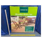 Nice Gardenline Wooden Bistro Set, New in Box