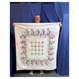 Floral Print Tablecloth w/Lilac Design