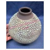 Spears Signed Handmade Textured Pottery 8in Vase