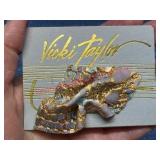 Vicki Taylor Handmade Ceramic Jewelry Pin