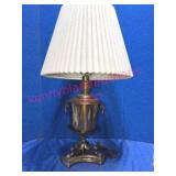 Brass Lamp w/Lion Heads, Circa 1960s-70s