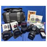 Canon EOS Rebel T3i Camera w/ 4 Lenses & More