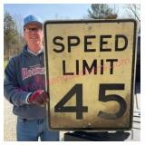 Heavy Aluminum 'Speed Limit 45' Sign 24ï¿½30