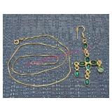 Sterling Silver 17in Chain & 1 Earring