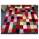 Colorful Patchwork Quilt w/ Music Motif 98x97