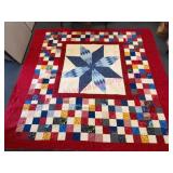 Large Patchwork Quilt w/ Star Design 105x99