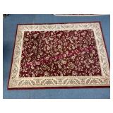 Classique Collection Burgundy Floral Rug
