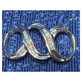 10K White Gold & Diamonds Scarf Buckle, 2.7g