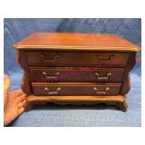 Wooden Jewelry Chest w/ Mirror & Drawers