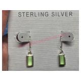 Sterling Silver Earrings w/ Green Accents