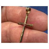 14k Yellow Gold Cross Pendant, 0.6 Grams