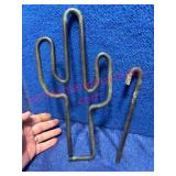 Wrought Iron Cactus Dinner Bell 12in tall