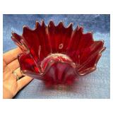 Fostoria Heirloom Ruby Red Art Glass Bowl