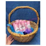 Basket -8 Rolls of Pink Glitter Tulle -Ribbon