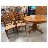Antique Oak Dining Table w/ 4 Chairs