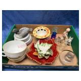 Vtg Jennings Decoy Duck-Leaf Dishes-Sm Bottles-Etc