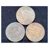 1812, 1829, & 1833 US Large Cents