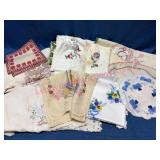 Embroidered Linens w/Floral Designs