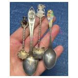 4 Sterling Souvenir Spoons