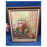 Framed Floral Still Life Oil Painting
