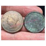 1840 & 1846 US Large Cents