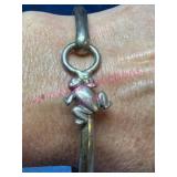 Sterling Silver Frog Bracelet 16g