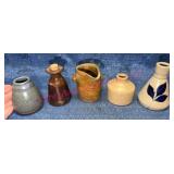 5 Handmade Miniature Ceramic Pottery Pieces