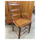 Petite Victorian Walnut Cane Chair